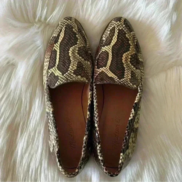 Madewell Frances Snakeskin Loafers Leather Shoes 6.5 - Picture 4 of 13